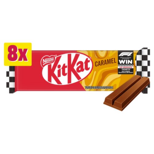 KitKat F1 2 Finger Caramel Chocolate Biscuit Bar 8 Pack Multipack 165.6g