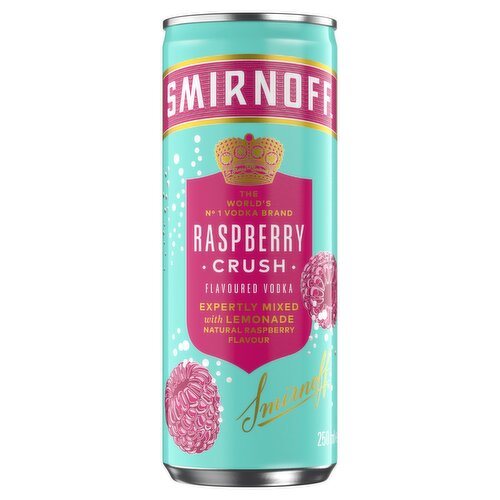 Smirnoff Raspberry Crush & Lemonade Ready to Drink 250ml Can