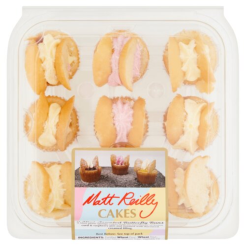 Matt Reilly Cakes 9 Mini Assorted Butterfly Buns 180g