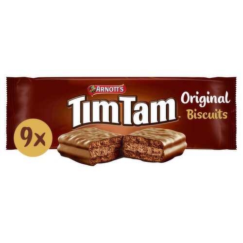 Arnott’s Tim Tam Milk Chocolatey Biscuits, Original, 9 Bars,163g