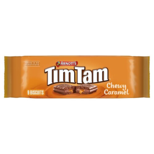 Arnott’s Tim Tam Chewy Caramel Milk Chocolatey Biscuits, 9 Bars, 175g