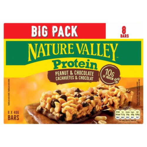 Nature Valley Protein Big Pack Peanut & Chocolate Cereal Bars 8 x 40g (320g)