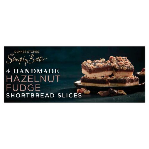 Dunnes Stores Simply Better 4 Handmade Hazelnut Fudge Shortbread Slices 165g