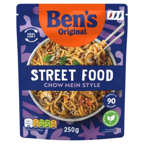 Bens Original Street Food Chinese Chow Mein Microwave Instant Noodles Meal 250g 