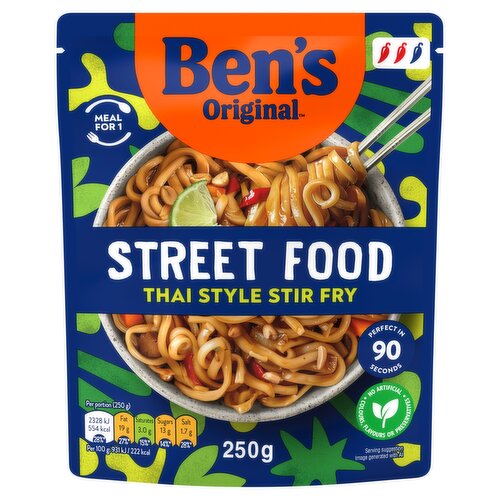 Bens Original Street Food Thai Stir Fry Microwave Instant Noodles Meal 250g