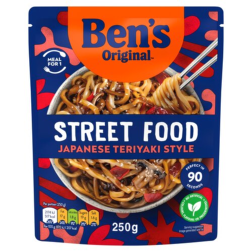 Bens Original Street Food Japanese Teriyaki Sauce Microwave Instant Noodles Meal 250g