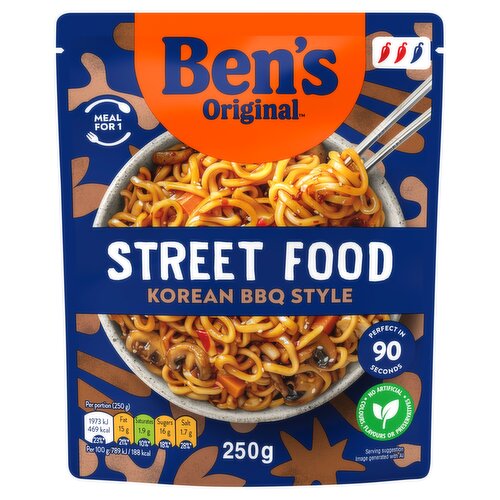 Bens Original Street Food Korean BBQ Microwave Instant Noodles Meal 250g