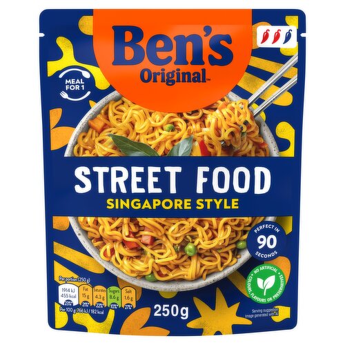Bens Original Street Food Singapore Microwave Instant Noodles Meal 250g