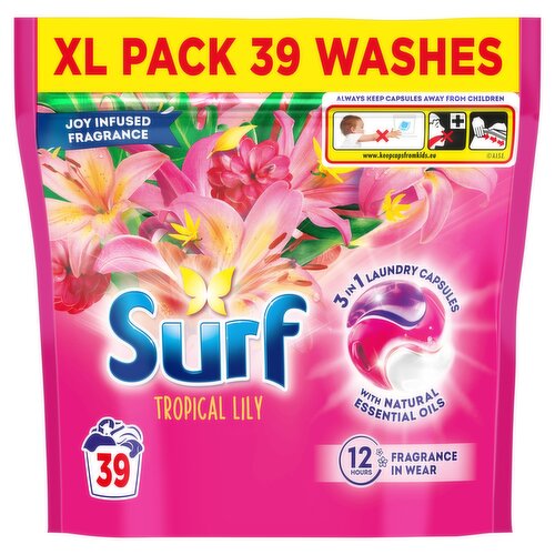 Surf Tropical Lily 3 in 1 Laundry Capsules 674g