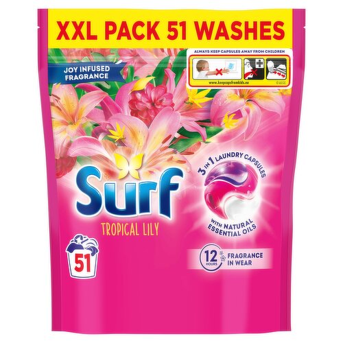 Surf Tropical Lily 3 in 1 Laundry Capsules 882g