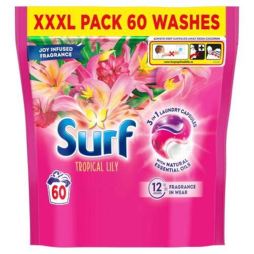 Surf Tropical Lily 3 in 1 Laundry Capsules 1038g