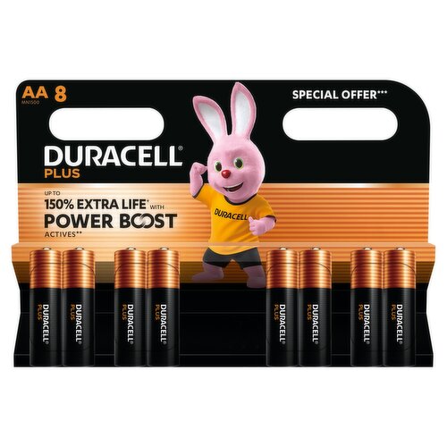 DURACELL Plus AA Batteries (8 Pack) – Power Boost Alkaline Batteries 1.5V