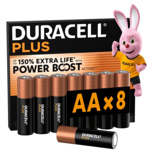DURACELL Plus AA Batteries (8 Pack) – Power Boost Alkaline Batteries 1.5V
