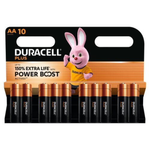 DURACELL Plus AA Batteries (10 Pack) – Power Boost Alkaline Batteries 1.5V