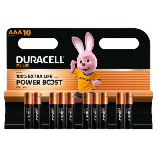 DURACELL Plus AAA Batteries (10 Pack) – Power Boost Alkaline Batteries 1.5V