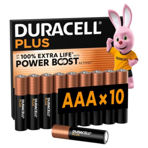 DURACELL Plus AAA Batteries (10 Pack) – Power Boost Alkaline Batteries 1.5V