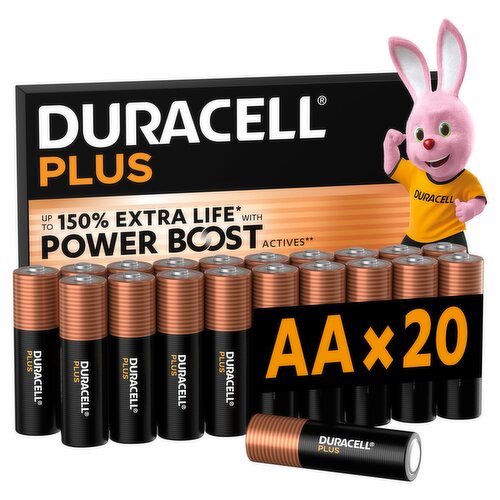 DURACELL Plus AA Batteries (20 Pack) – Power Boost Alkaline Batteries 1.5V