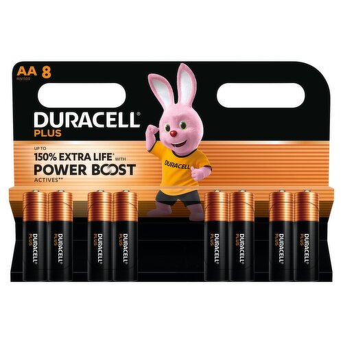 DURACELL Plus AA Batteries (8 Pack) – Power Boost Alkaline Batteries 1.5V