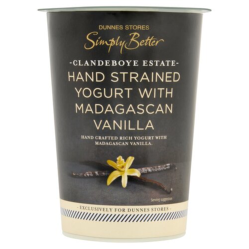 Dunnes Stores Simply Better Clandeboye Estate Hand Strained Yogurt with Madagascan Vanilla 450g