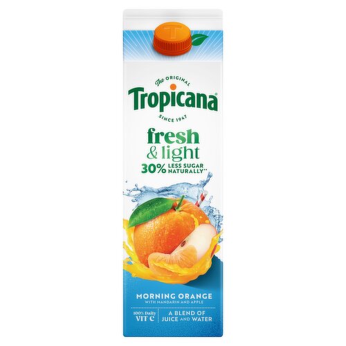 Tropicana Fresh & Light Morning Orange Juice Blend Drink 850ml