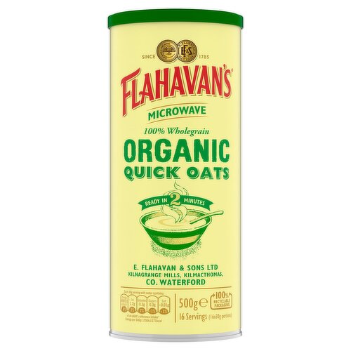 Flahavan's Microwave Organic Quick Oats 500g