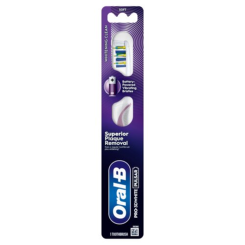 ORAL-B PRO-3DWHITE PULSAR Battery-Powered Toothbrush, For Whitening & Plaque Removal, 1