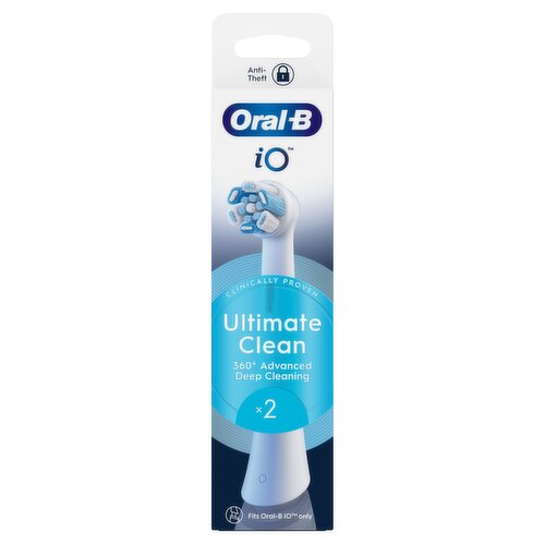 Oral-B iO Ultimate Clean, Original Replacement Round Brush Heads, 2