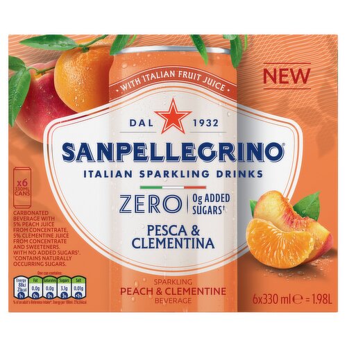 San Pellegrino Zero Peach & Clementine 6x330ml