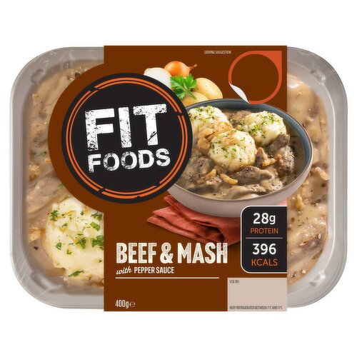 Fit Foods Beef & Mash with Pepper Sauce 400g