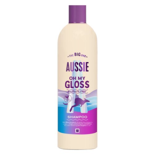 Aussie Oh My Gloss Shampoo 400ml. Deeply Moisturises Dry and Dull Hair. Sulphate Free
