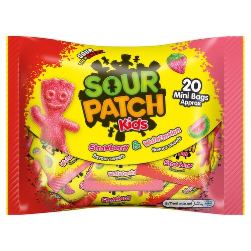 Sour Patch Kids Strawberry and Watermelon Treatsize Sweets Multipack Bag 350g