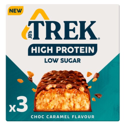 TREK High Protein Low Sugar Choc Caramel Flavour 3 x 44g