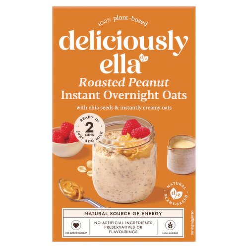 Deliciously Ella Roasted Peanut Instant Overnight Oats 360g