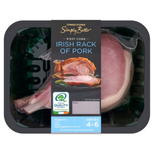 Dunnes Stores Simply Better West Cork Irish Rack of Pork 1kg