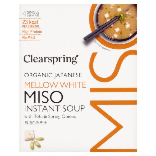 Clearspring Organic Japanese Mellow White Miso Instant Soup 32g (4 x 8g)