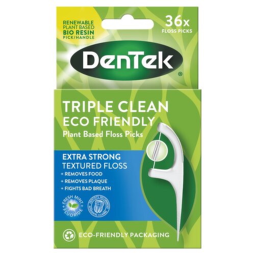 DenTek 36 Triple Clean Eco-Friendly Plant-Based Floss Picks