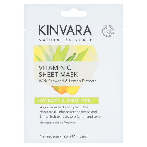 Kinvara Natural Skincare Vitamin C Sheet Mask 20ml