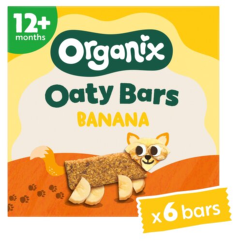 Organix Banana Soft Oaty Bars Toddler Snacks Multipack 138g (6x23g) 12 months+