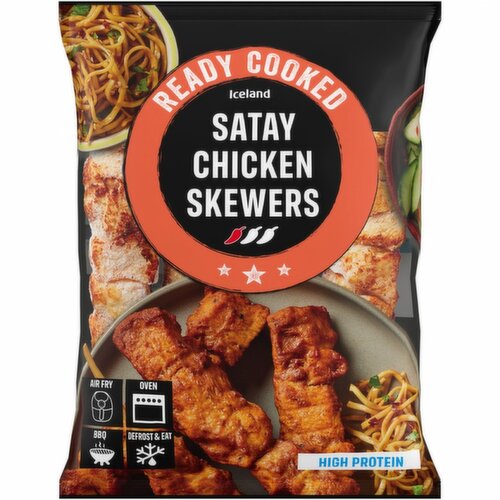 Iceland Ready Cooked Satay Chicken Skewers 340g