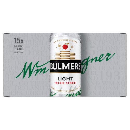Bulmers Light Irish Cider 15 x 500ml