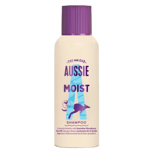 Aussie Miracle Moist Shampoo 100ml. Moisture-Quenching Formula to Revive Dry Hair
