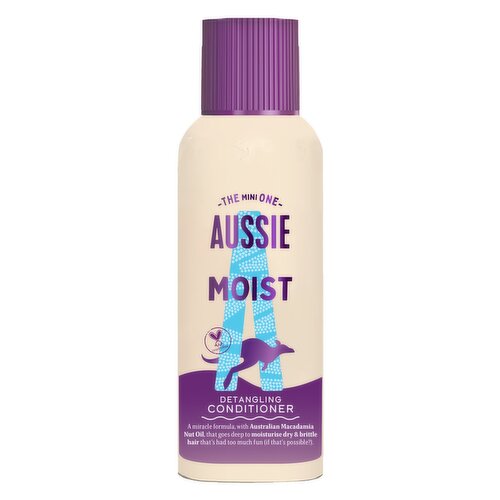 Aussie Miracle Moist Detangling Conditioner 100ml. Moisturising Formula to Revive Dry Hair