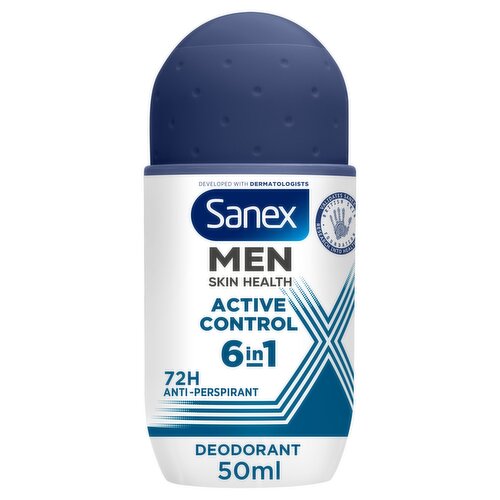Sanex Men Active Control 72h Antiperspirant Roll On Deodorant 50ml