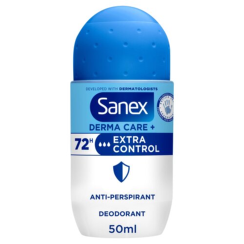 Sanex Derma Care+ Extra Control 72h Antiperspirant Roll-On Deodorant 50ml
