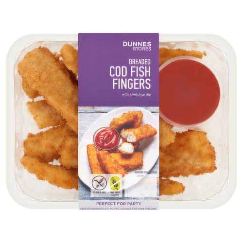 Dunnes Stores Breaded Cod Fish Fingers with a Ketchup Dip 350g