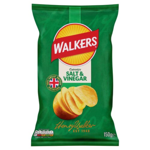 Walkers Salt & Vinegar Sharing Crisps 150g