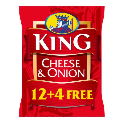 King Cheese & Onion Flavour Potato Crisps 16 x 25g
