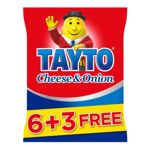 Tayto Cheese & Onion Flavour Potato Crisps 9 x 25g