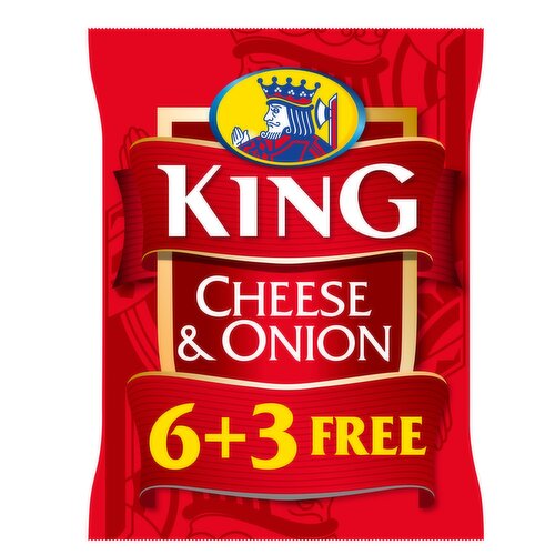 King Cheese & Onion Flavour Potato Crisps 9 x 25g