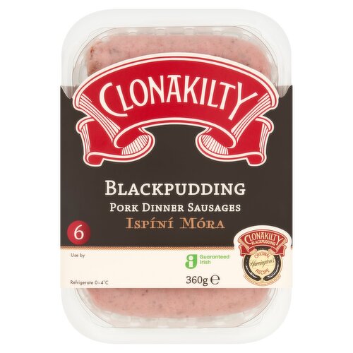Clonakilty 6 Blackpudding Pork Dinner Sausages 360g